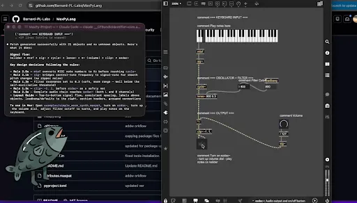 Screenshot of MaxPyLang interface