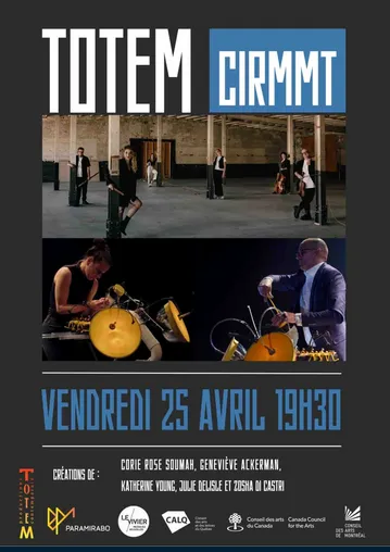 Totem concert poster containing the concert details in French over a charcoal background.