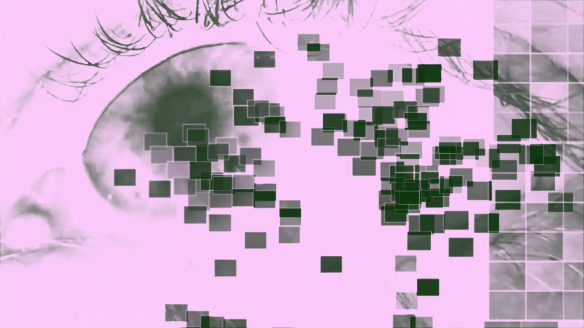Light pink background with a large grayscale eye in the background and small, translucent, grayscale boxes in the mid-ground. No information about the event is included in this image.